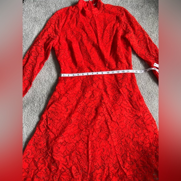 H&M orange lace asymmetric dress sz 10 - Picture 4 of 12